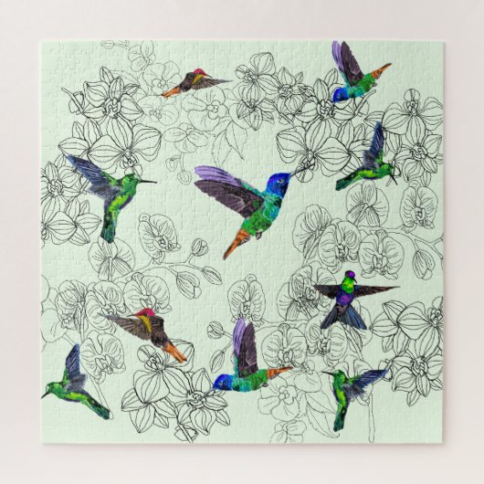 Voorjaarsvogels - Hummingvogels Legpuzzel (Verticaal)