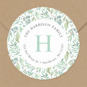 Voorjaarswebbeemmonogram Retouradres Ronde Sticker