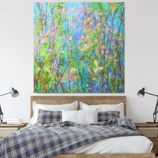 Voorjaarsweide van het spoor canvas afdruk (Insitu (Slaapkamer))