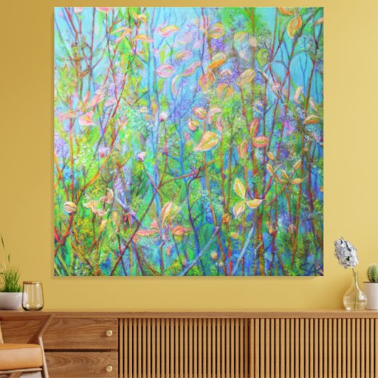 Voorjaarsweide van het spoor canvas afdruk (Insitu (Woonkamer))