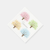 Voorjaarszomer herfst Winter Trees Paper Napkins Servetten (Hoek)