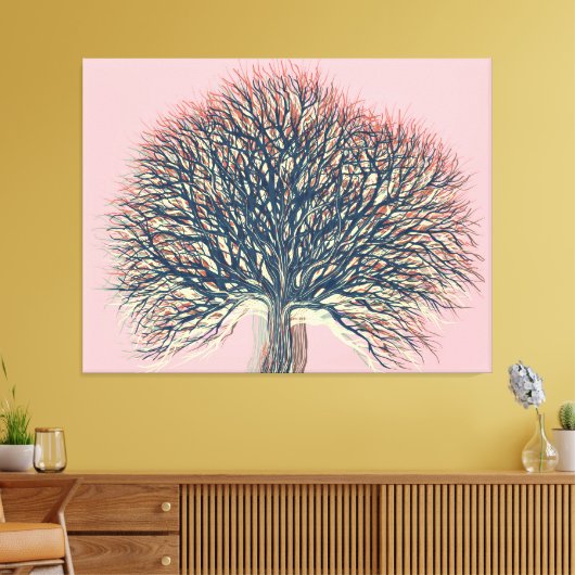 Voorjaarszomer herfst winterboom #3 canvas afdruk (Insitu (Woonkamer))
