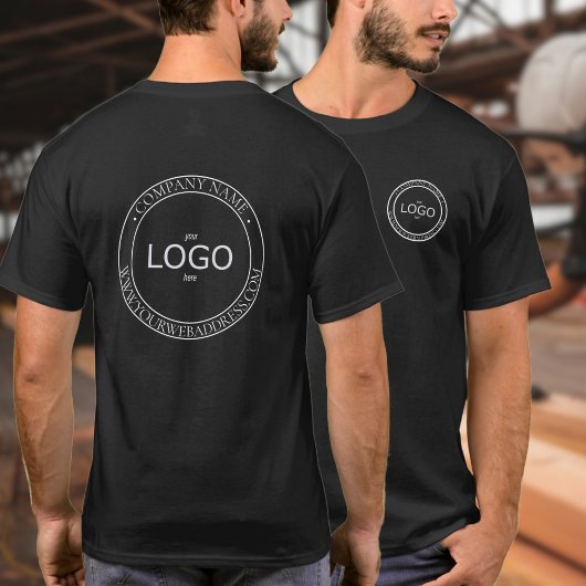 Voorkant Achterkant Circulair Logo Tekst T-shirt