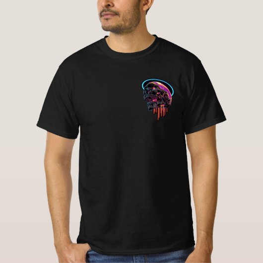 Voorkant + achterkant Schedel Kunst geobsedeerd de T-shirt (Voorkant)