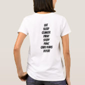 Voorkant/achterontwerp Eat Sleep Clinical T-shirt (Achterkant)