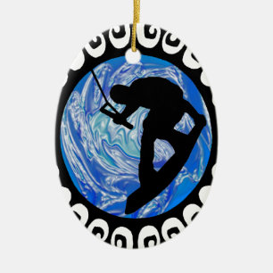 Voorkant en achterkant keramisch ornament