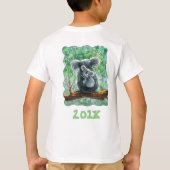 Voorkant en achterkant Koala Beer Birthday Boy T-shirt (Achterkant)