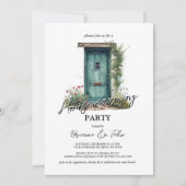 Voorkant Groene Deur Huis Warming Party Kaart (Voorkant)
