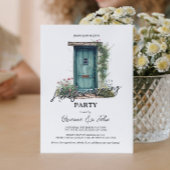 Voorkant Groene Deur Huis Warming Party Kaart