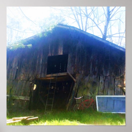 Voorkant Uitzicht een rustieke 100 jaar oude schuu Poster (Voorkant)