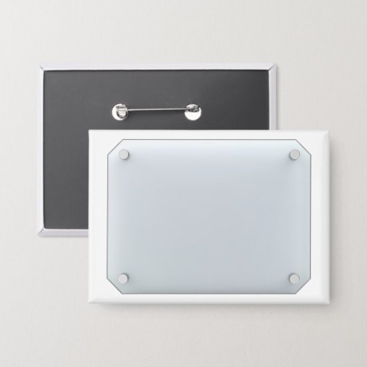 Voorkant uitzicht van doorzichtig glazen bord button (Voorkant / Achterkant)