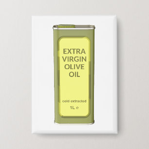 Voorkant uitzicht van extra vierge olijfolie blik button