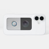 Voorkant uitzicht van smart video deurbel iPhone 16 hoesje (Achterkant horizontaal)