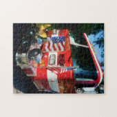 Voorkant van de brandweermotor legpuzzel (Horizontaal)