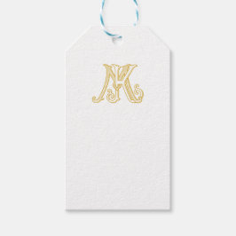 Voorkeur Tag KM Monogram of MK Logo Cadeaulabel