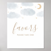 Voorkeuren over het Moon Baby shower Sign Poster (Voorkant)
