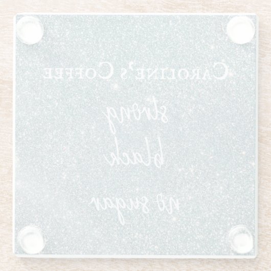 Voorkeuren voor glitter, koffie of thee Aanpassen Glazen Onderzetter (Achterkant)