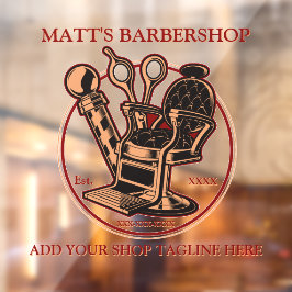 voorklep van Barbershop aanpassen Raamsticker