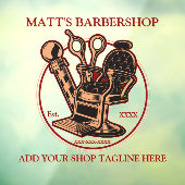 voorklep van Barbershop aanpassen Raamsticker (Vel 3)