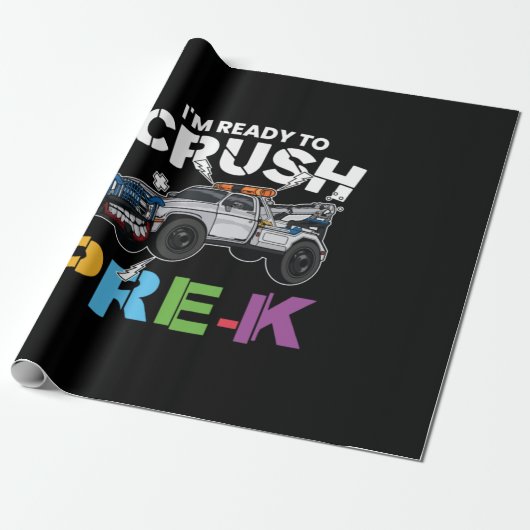 Voorkleuter klaar voor de kleuterschool cadeaupapier (Uitgerold)