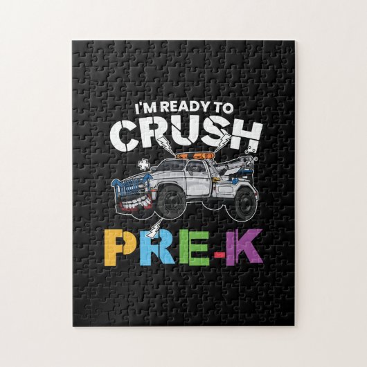 Voorkleuter klaar voor de kleuterschool legpuzzel (Verticaal)