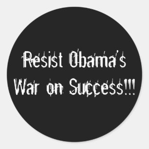 Voorkom de oorlog van Obama tegen succes!!! Ronde Sticker