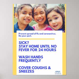 Voorkom de verspreiding van virussen 🦠 op kinderv poster