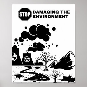 voorkomen dat het milieu wordt beschadigd poster
