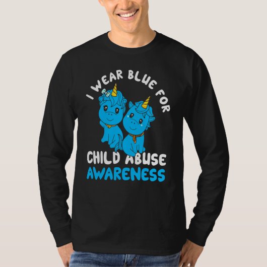Voorkoming kindermisbruik Maand blauw lintbewustzi T-shirt (Voorkant)