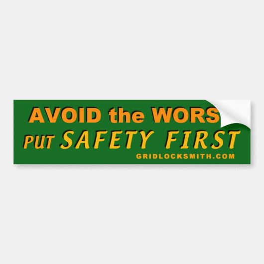 VoorkomWorst-SafetyFirst Bumpersticker (Voorkant)