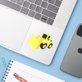 Voorlader Bouwtruck Sticker (Laptop met iPhone)