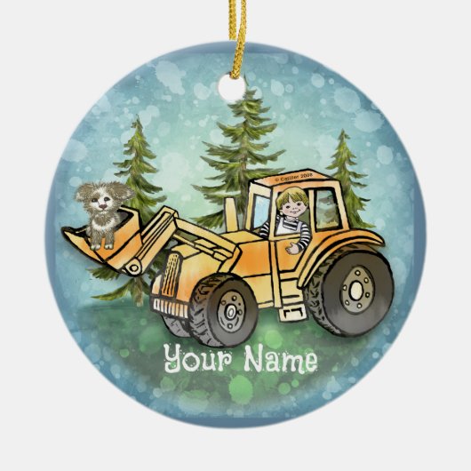 Voorlader Kind Keramisch Ornament (Voorkant)