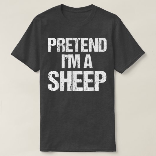 Voorleer Im a Sheep Costume Funny Lazy Halloween 7 T-shirt (Design voorkant)