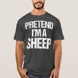 Voorleer Im a Sheep Costume Funny Lazy Halloween 7 T-shirt