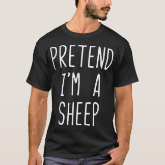 Voorleer Im a Sheep Costume Halloween Lazy Easy T-shirt