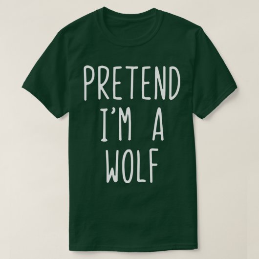 Voorleer Im a Wolf Costume Halloween Lazy Easy T-shirt (Design voorkant)