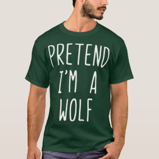 Voorleer Im a Wolf Costume Halloween Lazy Easy T-shirt