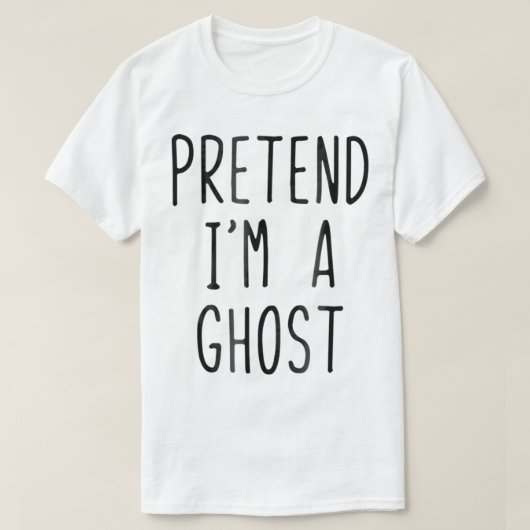 Voorleer Im een Ghost Costume Halloween Lazy Easy T-shirt (Design voorkant)