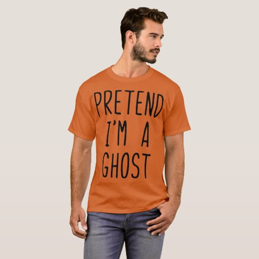 Voorleer Im een Ghost Costume Halloween Lazy Easy T-shirt (Voorkant volledig)