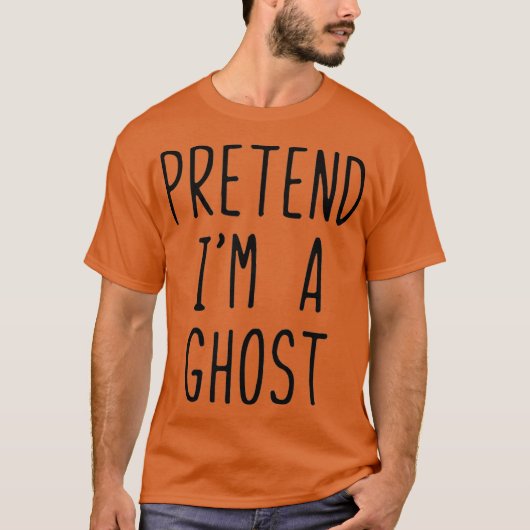 Voorleer Im een Ghost Costume Halloween Lazy Easy T-shirt (Voorkant)