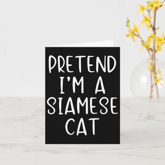 Voorleer Siamese Cat Costume Halloween Lazy Easy Kaart (Gele Bloem)