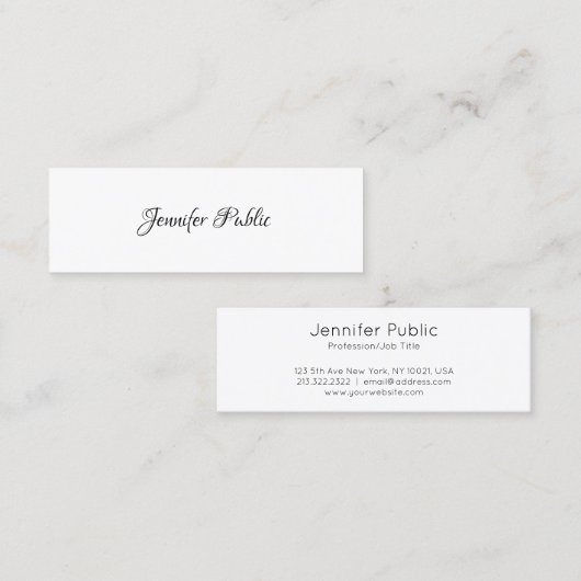 Voorlegant handschrift Modern minimalistisch profe Mini Visitekaartje (Voorkant / Achterkant)