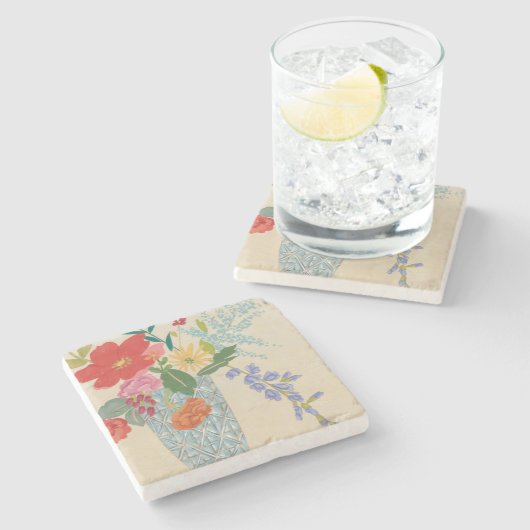 Voorlente bloesems II Stenen Onderzetter (Zijkant)