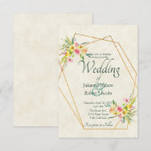 Voorlente huwelijksuitnodiging kaart (Voorkant / Achterkant)