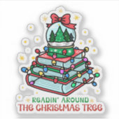 Voorlezen Rond de Kerstboom Sticker (Voorkant)