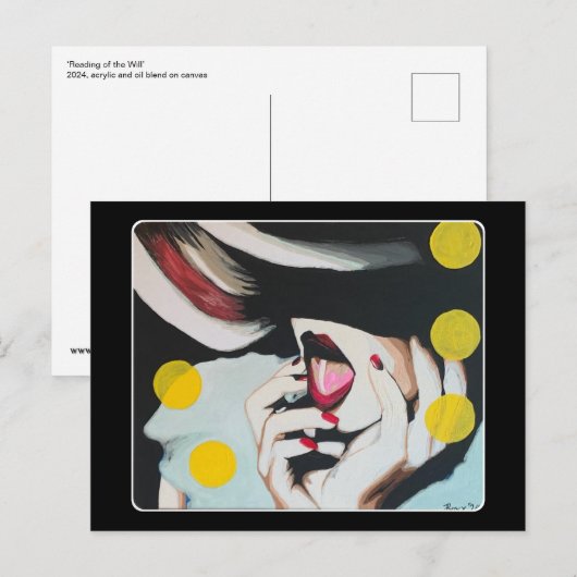 ‘Voorlezing van het testament’ Schilderij op een Briefkaart (Voorkant / Achterkant)