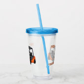 Voorlichting cartoon acryl drinkbeker (Links)
