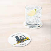 Voorlichting cartoon ronde kartonnen onderzetter (Insitu)