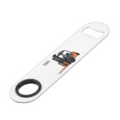 Voorlichting cartoon speed flessenopener (Voorkant Gekanteld)