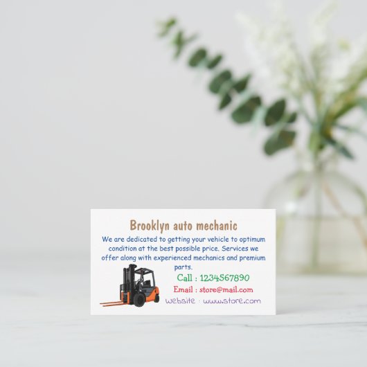 Voorlichting cartoon visitekaartje (Staand voorkant)